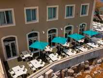 Oasis Alfandega Suites-Das Restaurant aus der Vogelperspektive