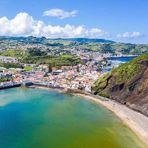 Azoren Strand Porto Pim Bay auf Faial