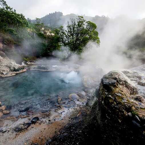 Vulkanische Phänomene in Furnas auf der Insel Sao Miguel