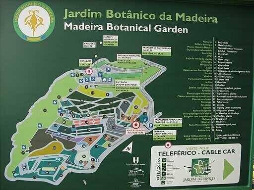 Praktisch: Übersichtskarte des Botanischen Gartens in Funchal