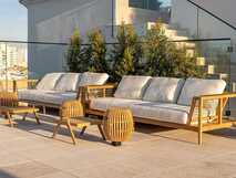 3HB Faro Außenansicht Dachterrasse mit Sitzmöglichkeiten zur goldenen Stunde