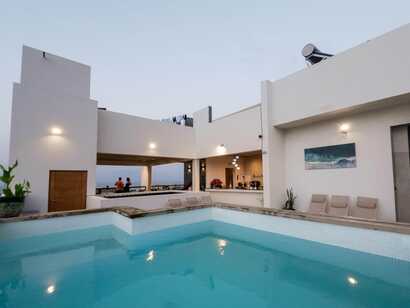 Dachterrasse mit Pool im Hotel Luz da Lua, Ponta do Sol, Santo Antao