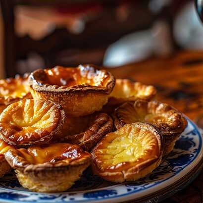 Köstliche, frisch gebackene Quejadas da Vila, perfekt zum Genießen bei einem Glas Wein.