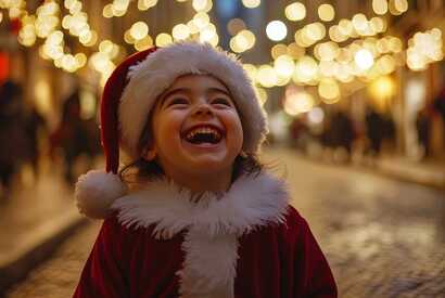 Weihnachten in Portugal mit einem großen, bunten Weihnachtsbaum
