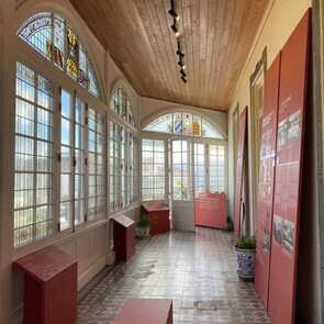 Glasfenster mit Wappen der Bundesstaaten des Deutschen Kaiserreichs