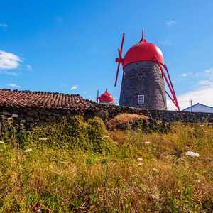 Windmühlen sind ein Wahrzeichen der Azoren Inseln - hier auf Graciosa