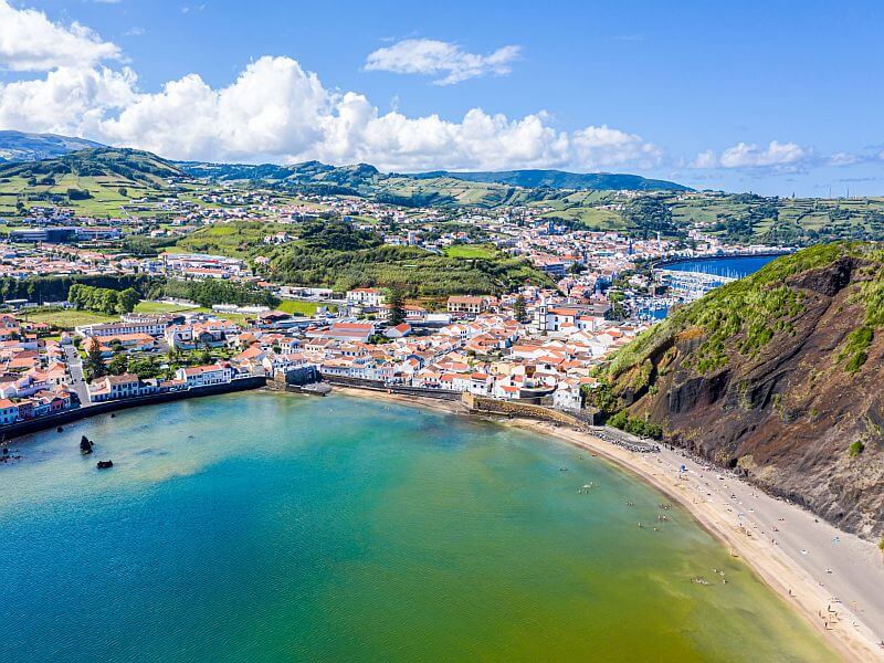 Azoren Strand Porto Pim Bay auf Faial